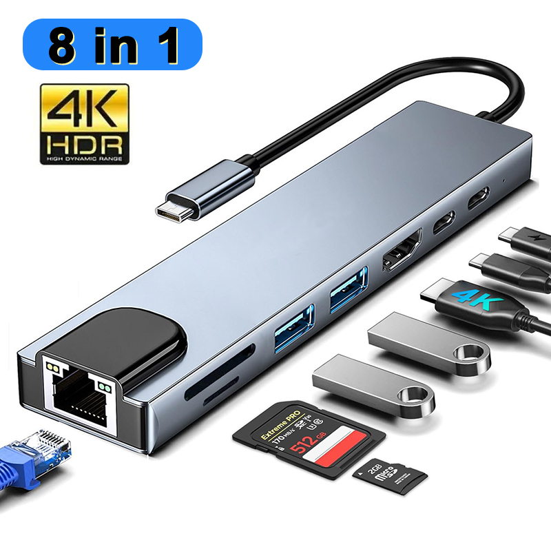 Koncentrator USB typu C 8 w 1  – Hdmi Adapter Tablet recenzja i cena