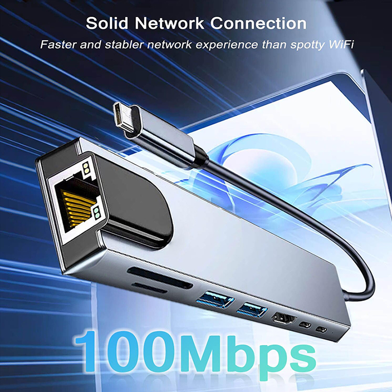 Koncentrator USB typu C 8 w 1  – Hdmi Adapter Tablet recenzja i cena
