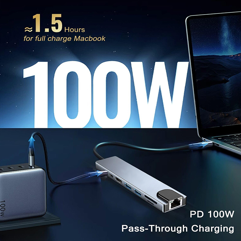Koncentrator USB typu C 8 w 1  – Hdmi Adapter Tablet recenzja i cena