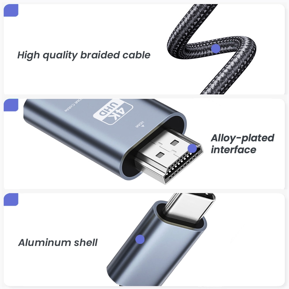 Kabel NIERBO USB C na HDMI 6,6 – Hdmi Adapter Tablet recenzja i cena