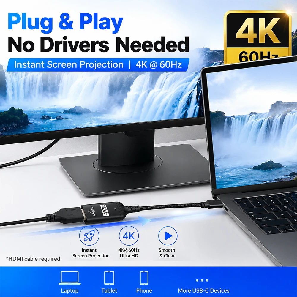 Adapter USB C na HDMI 4K@60Hz  – Hdmi Adapter Tablet recenzja i cena