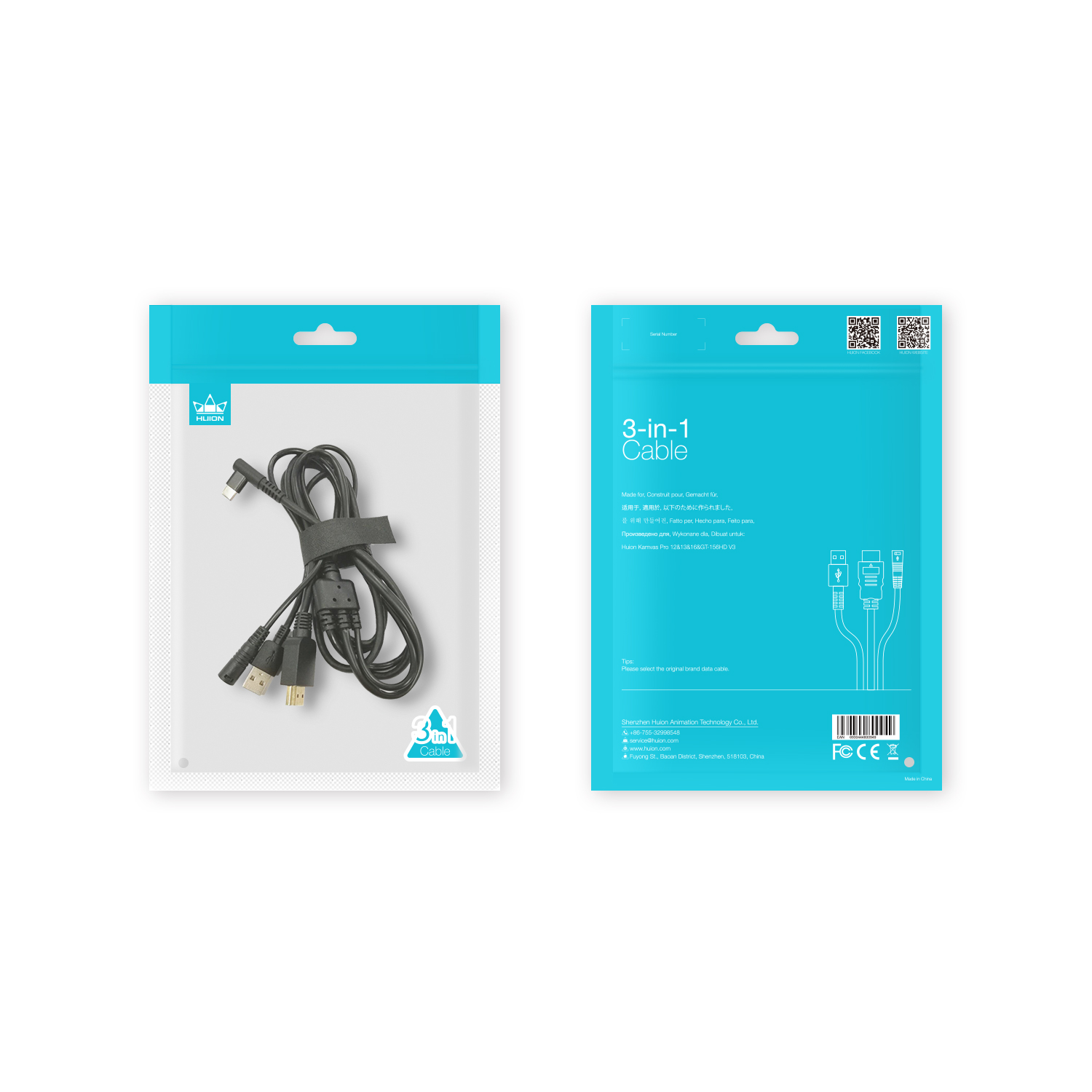 Kabel HUION 3 w 1 CB01 kompaty – Huion Tablet Accessories recenzja i cena