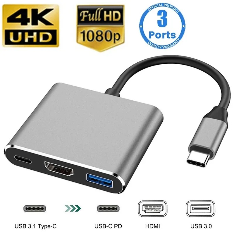 USB C HUB 3w1 Typ C 3.0 do HDM – Hdmi Adapter Tablet recenzja i cena