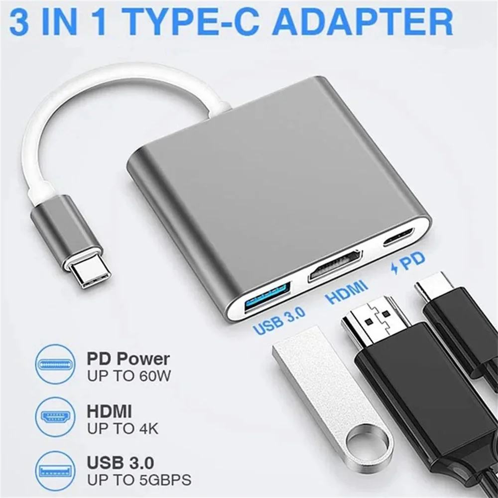 Adapter USB C HUB 3-w-1 z wiel – Hdmi Adapter Tablet recenzja i cena