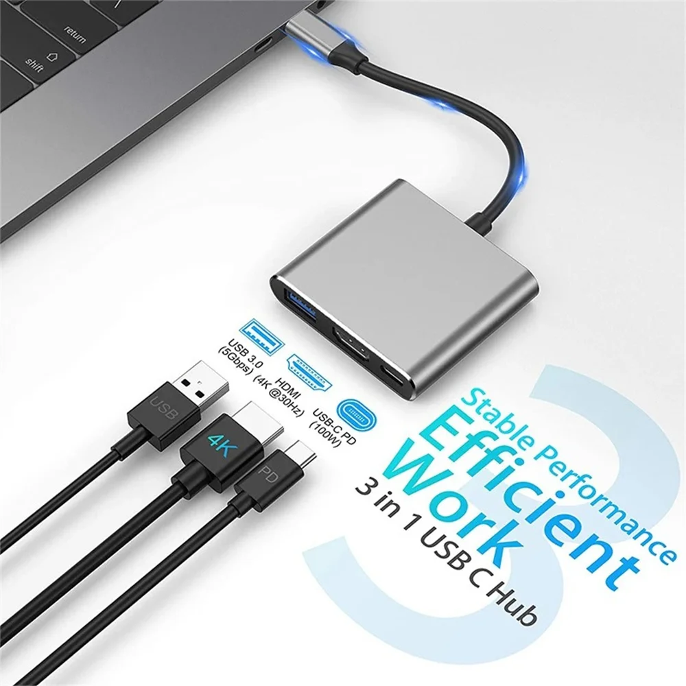 Adapter USB C HUB 3-w-1 z wiel – Hdmi Adapter Tablet recenzja i cena