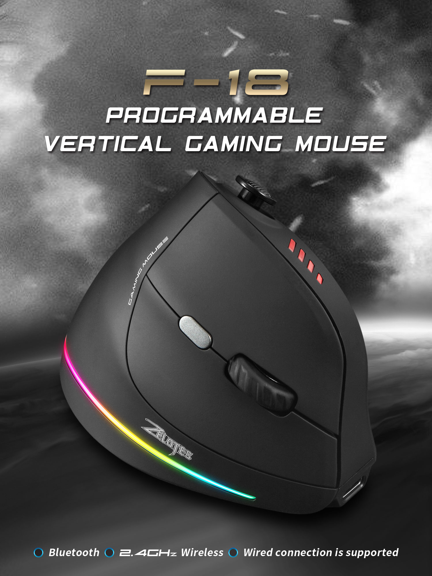 Bezprzewodowa pionowa mysz Jom – Tablet Gaming Accessories recenzja i cena
